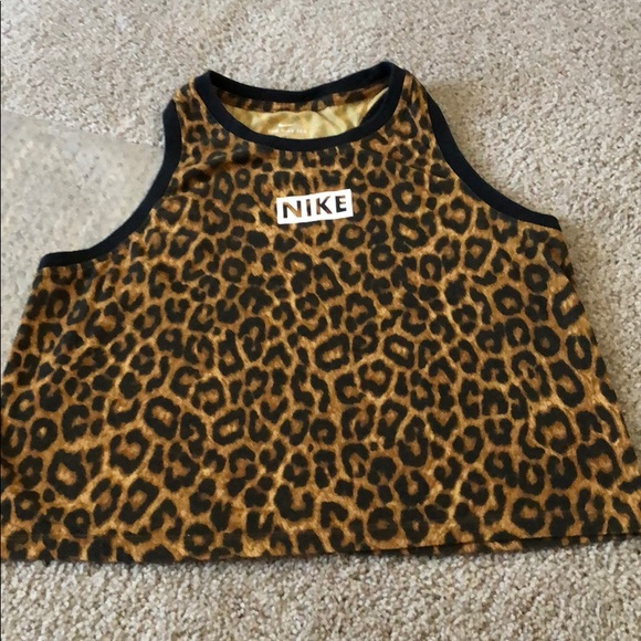 nike leopard print crop top
